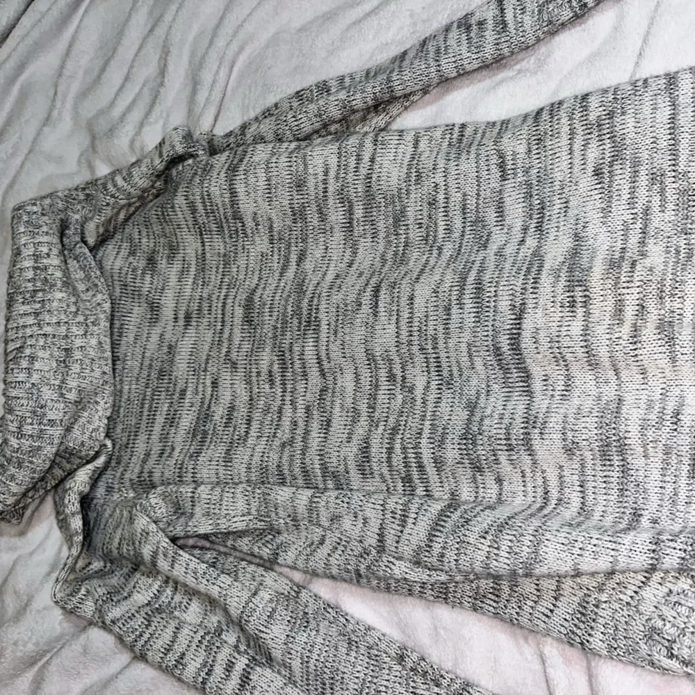 AB Studio Light Gray Cowl Neck Sweater Dress Sz L